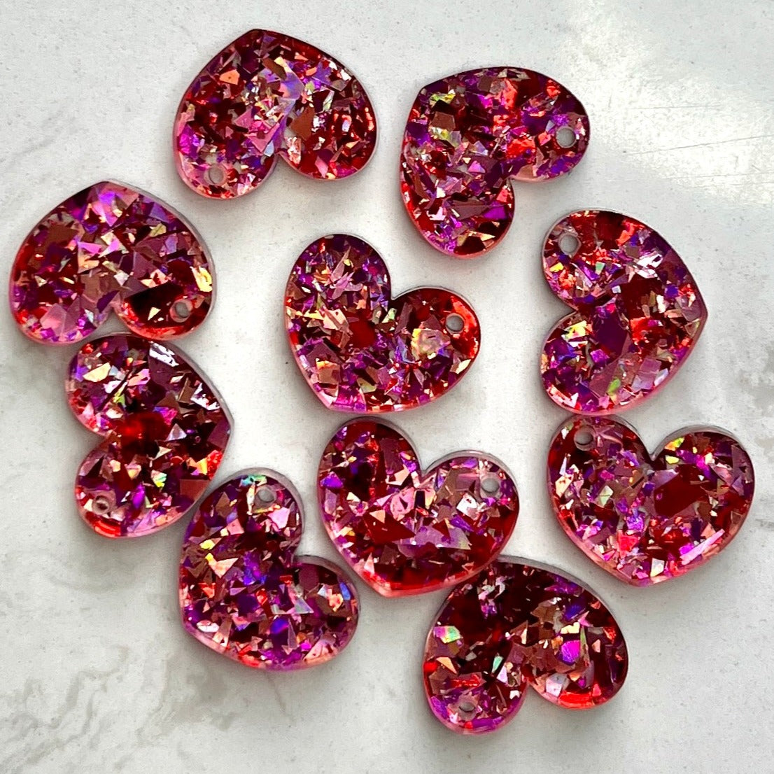Acrylic Components - Crooked heart (Mirrored)