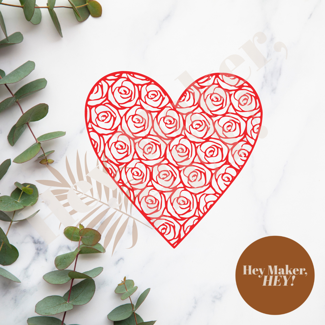 Acrylic Components - Rose Filled Heart