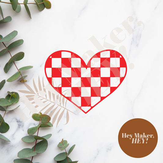 Acrylic Components - Checkered Heart